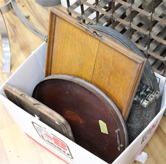 Assorted boxes, trays etc 63cm